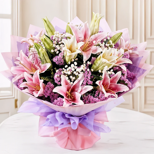 Classic Pink Asiatic Lily Bouquet