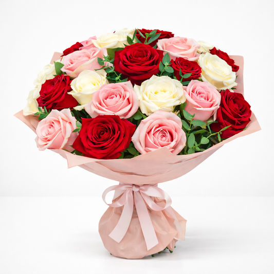 Tricolor Rose Harmony Bouquet