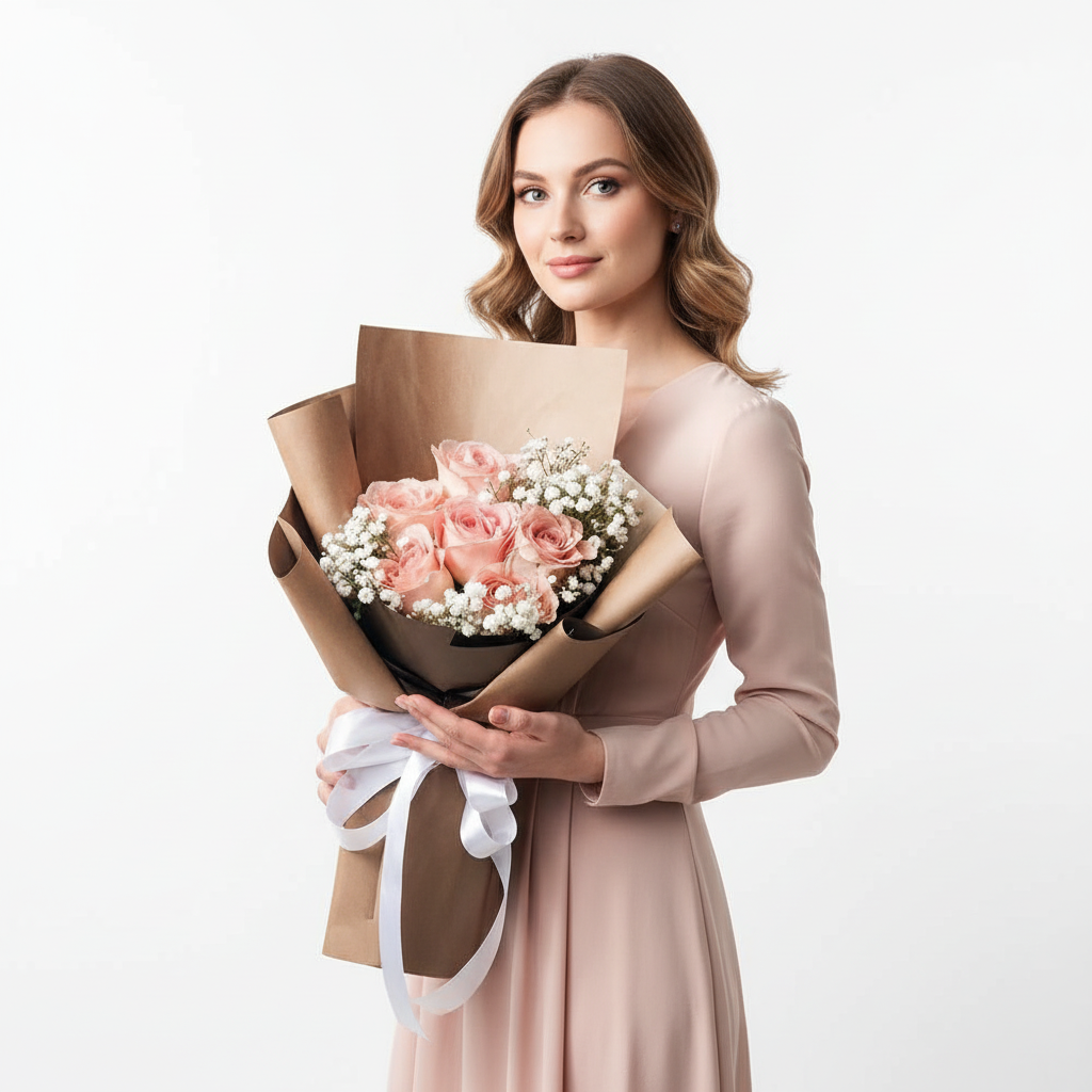 Peach Rose Serenity Bouquet
